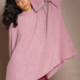 Kapuzen-Weekender-Kaschmirpullover | Flanell/Hellgrau