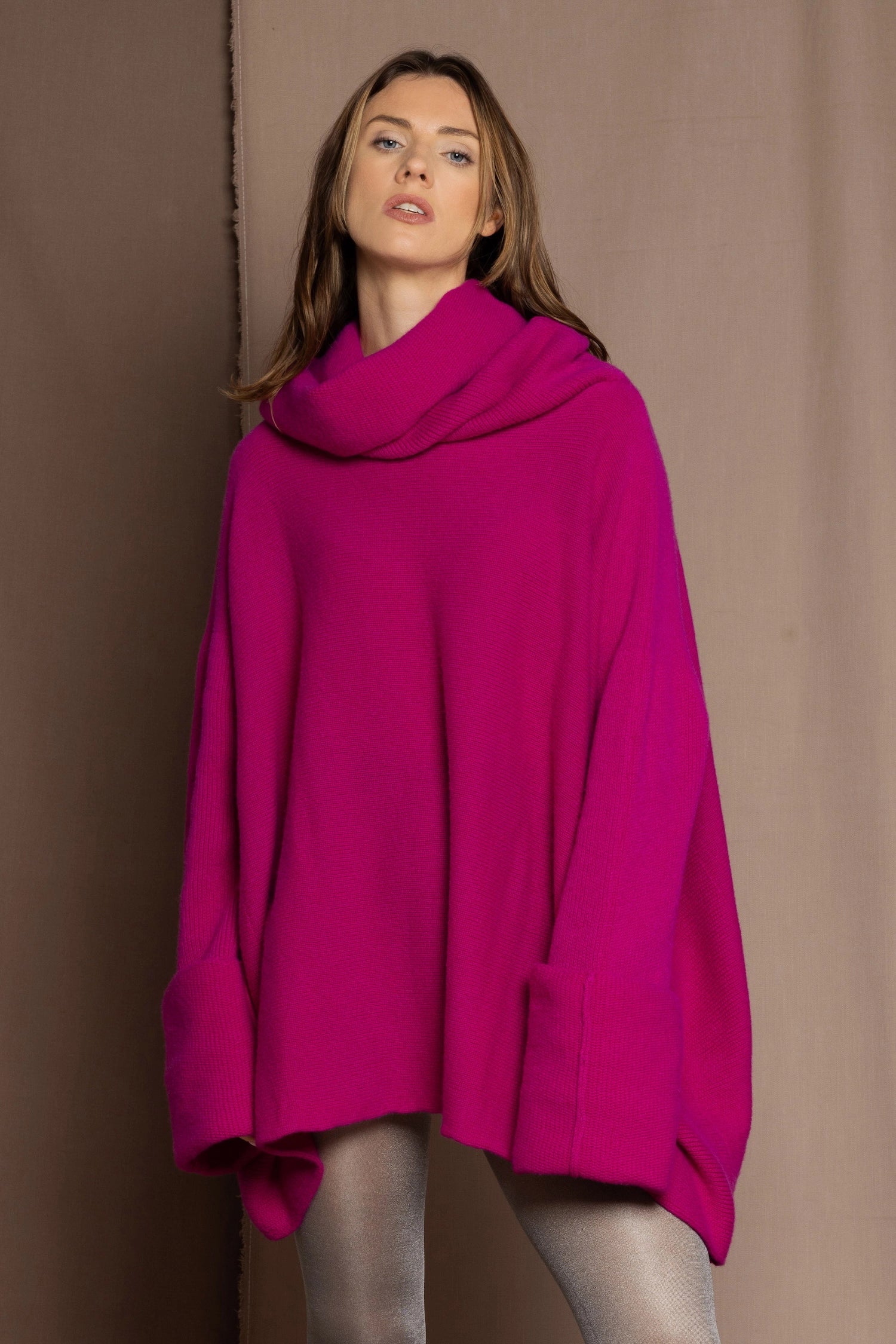 Bright Pink Oversized Cashmere Sweater