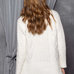 Cashmere Aran Cardigan Sweater in Cream