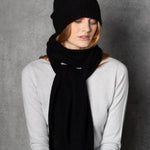 luxury cashmere scarf in black 