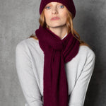 luxury cashmere scarf in bordeaux