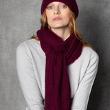 luxury cashmere scarf in bordeaux