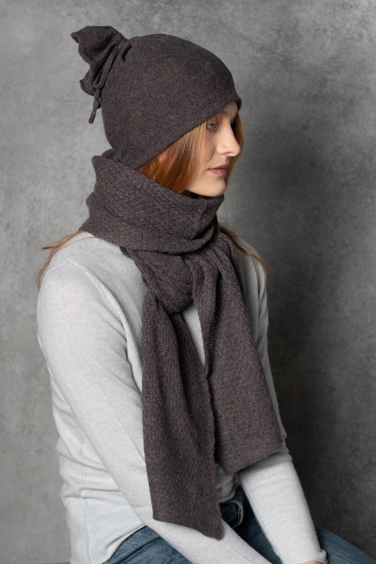 luxury cashmere scarf in brown
