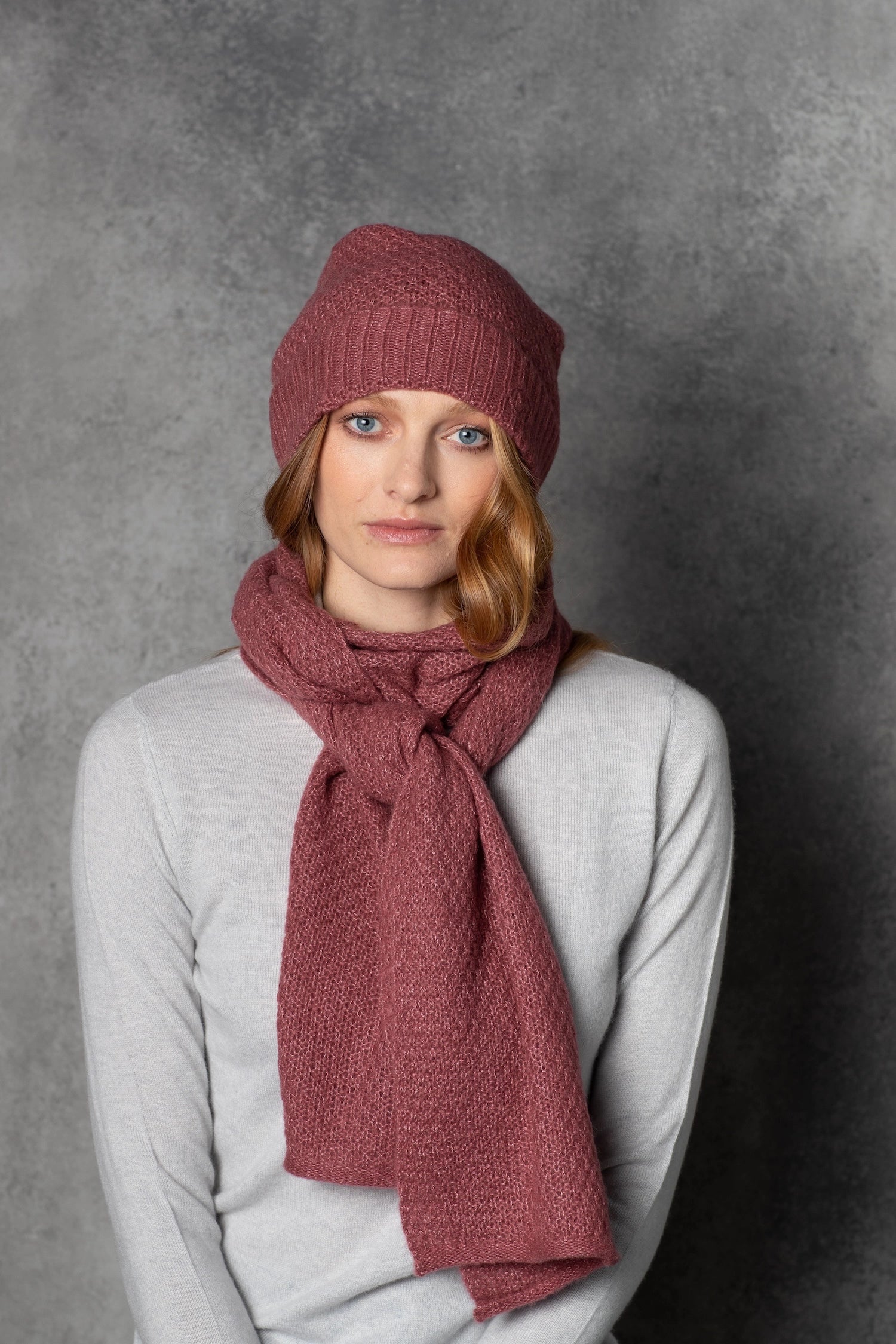 luxury cashmere scarf in rust