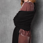 Luxury Cashmere Large Wrap Scarf in Black