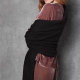 Luxury Cashmere Large Wrap Scarf in Black