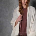 Luxury Cashmere Large Wrap Scarf in Cream