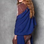 Luxury Cashmere Large Wrap Scarf in Bright Blue