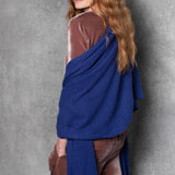 Luxury Cashmere Large Wrap Scarf in Bright Blue