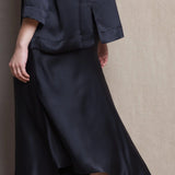 Luxury Silk Skirt in Black