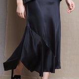 Luxury Silk Skirt in Black