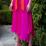 Luxury Silk Skirt in Bright Pink