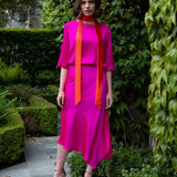 Luxury Silk Skirt in Bright Pink