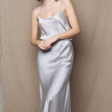 Luxury Silk Skirt in Silver