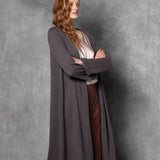 Long Cashmere Cardigan in Brown