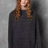 Irish Cashmere Aran Sweater in Grey