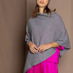 cashmere cape in grey