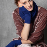 cashmere fingerless gloves in blue