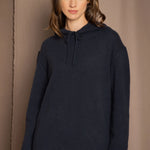 cashmere hoodie sweater in blue