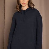 cashmere hoodie sweater in blue