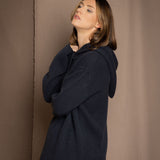 cashmere hoodie sweater in blue