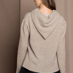 cashmere hoodie sweater in neutral