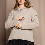 cashmere hoodie sweater in neutral