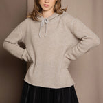 cashmere hoodie sweater in neutral