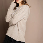 cashmere hoodie sweater in neutral