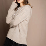 cashmere hoodie sweater in neutral