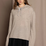 cashmere hoodie sweater in neutral