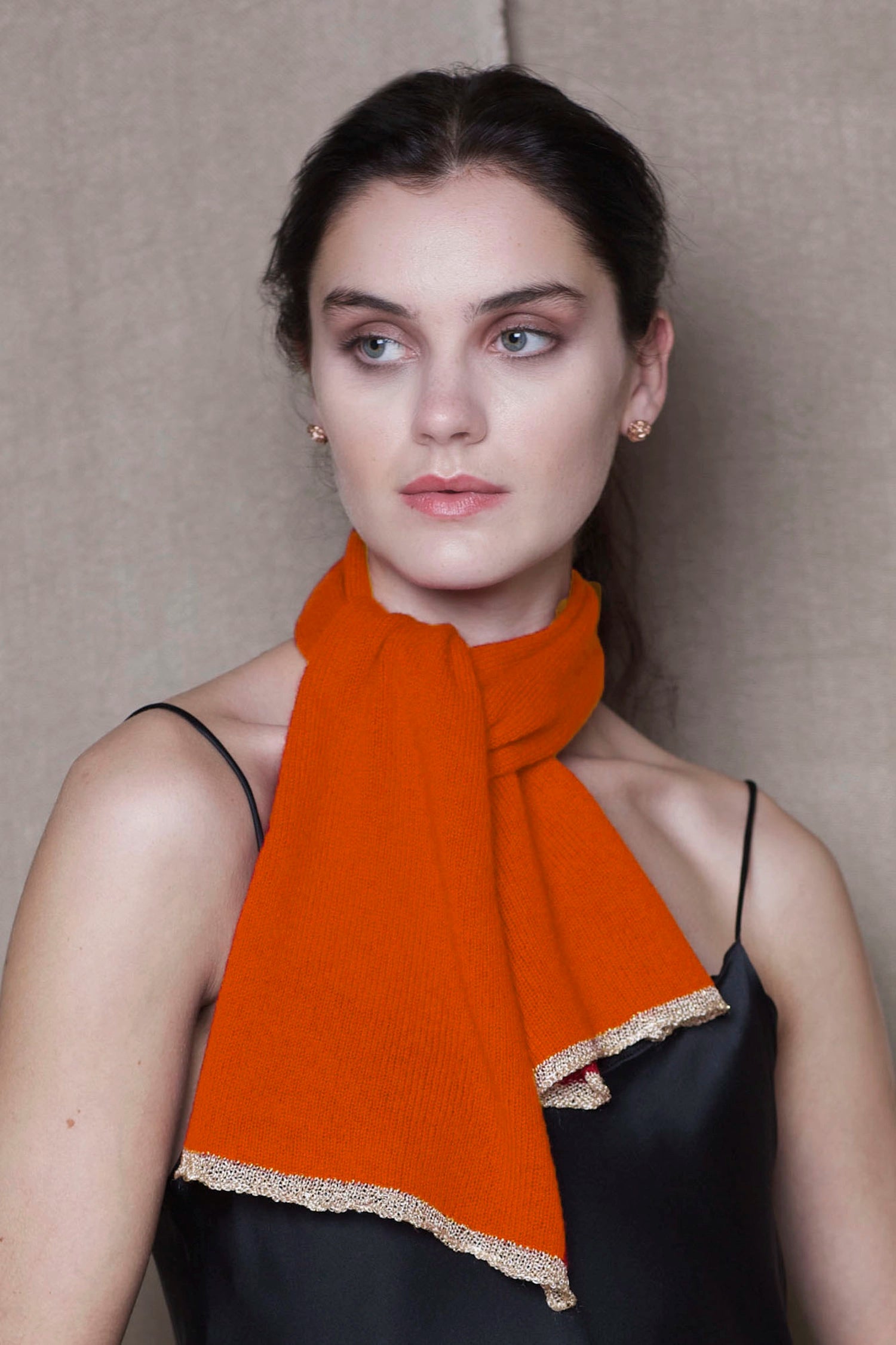 cashmere kitten scarf in orange