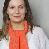 Cashmere lace small scarf in orange