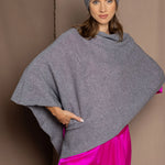 cashmere cape in grey