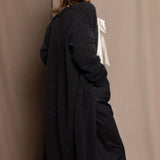 Full Bloom Madeline Cashmere Robe Coat | Charcoal & Black