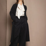Full Bloom Madeline Cashmere Robe Coat | Charcoal & Black