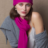 small cashmere scarf in hot pink