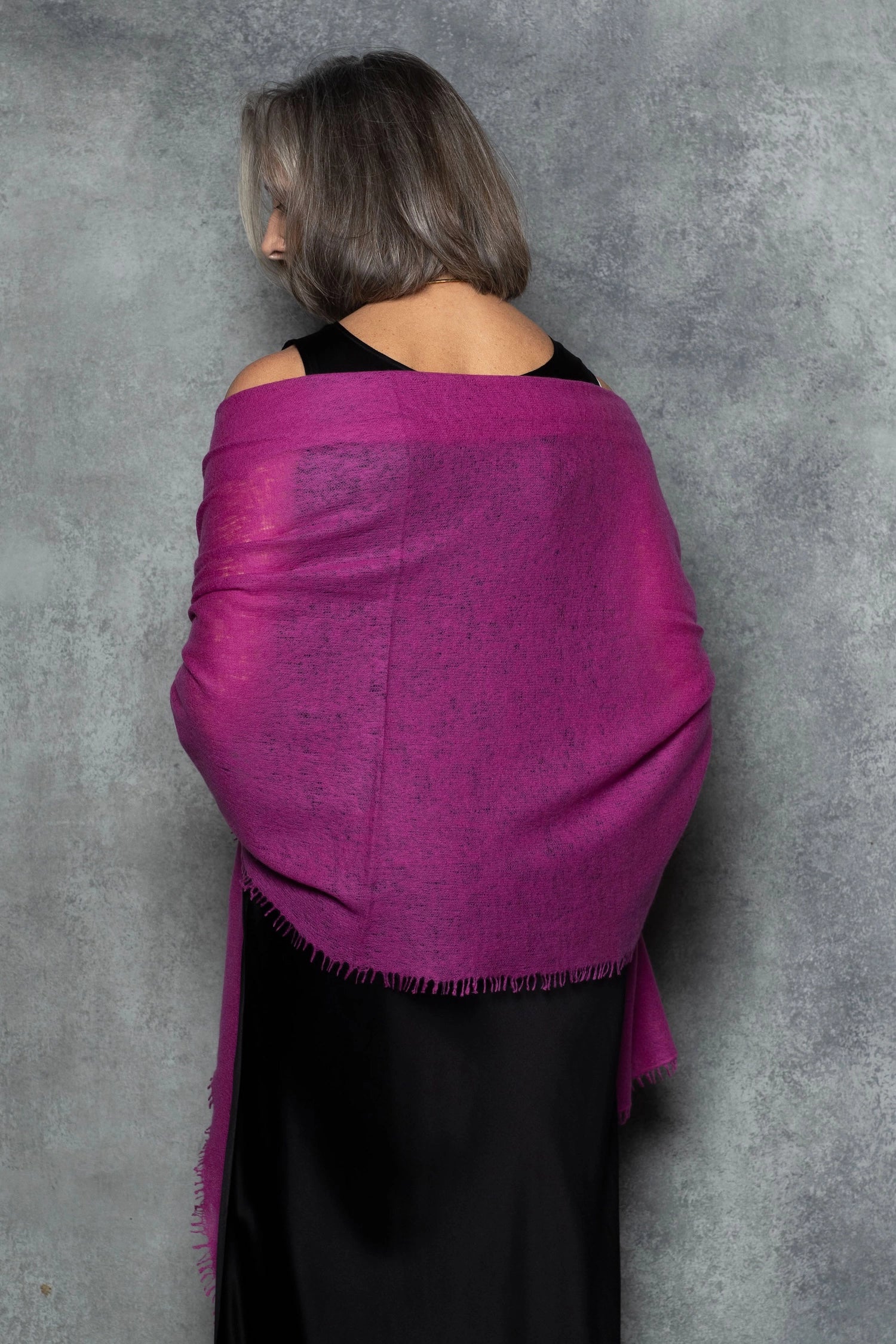 lightweight cashmere shawl in hot pink