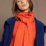 Cashmere scarf in orange