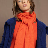 Cashmere scarf in orange