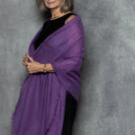 lightweight cashmere shawl in bright purple