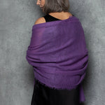 lightweight cashmere shawl in bright purple