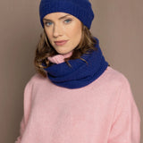 cashmere snood infinity scarf in bright blue