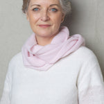 Luxury Cashmere Snood Scarf in Pale Pink