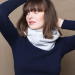 Luxury Cashmere Snood Scarf in Pale Grey