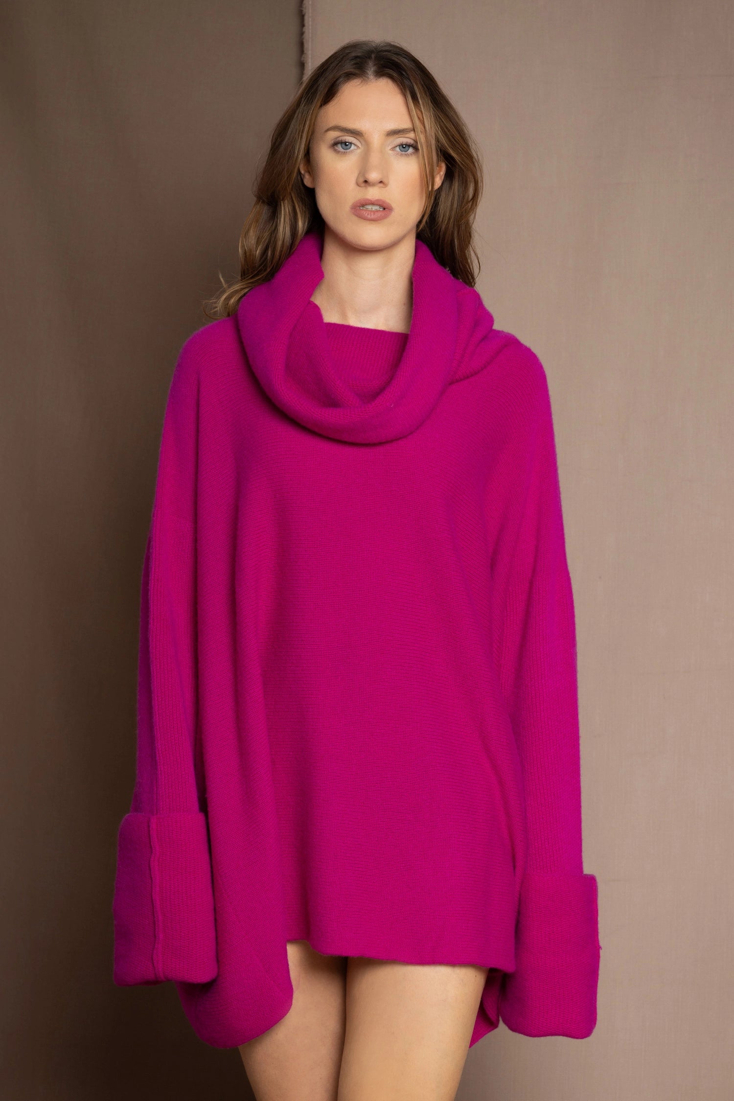 Bright Pink Oversized Cashmere Sweater