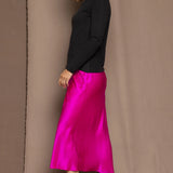 Pure Silk Skirt in Bright Pink