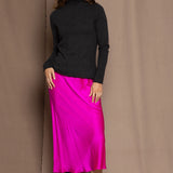 Pure Silk Skirt in Bright Pink