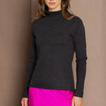 luxury cashmere turtleneck sweater in dark grey