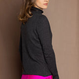 luxury cashmere turtleneck sweater in dark grey